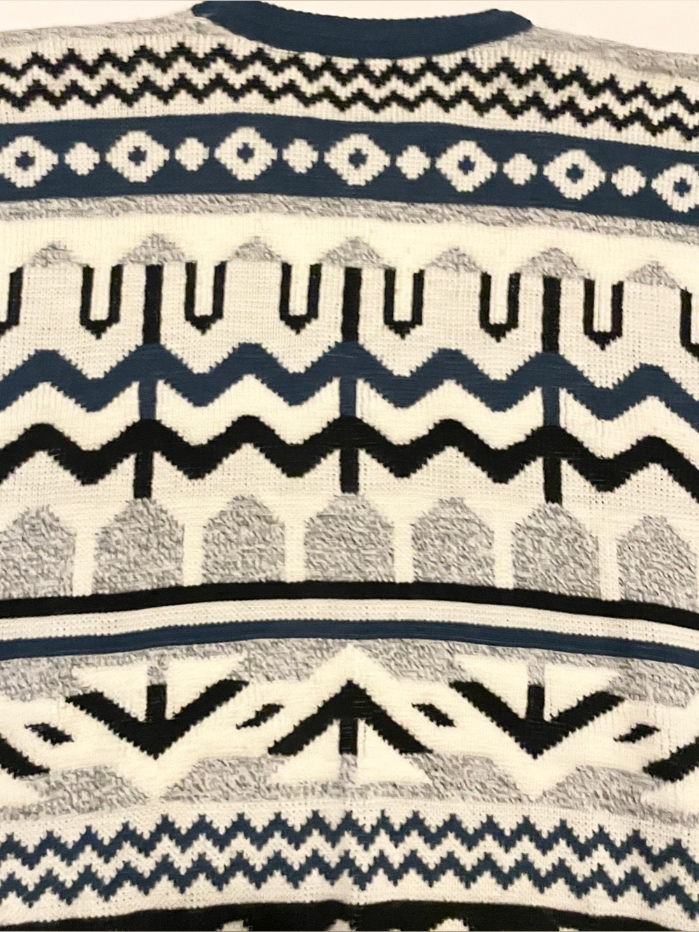 VTG 90s Riley Geometric Knit Grandpa Sweater Large - Picture 12 of 16